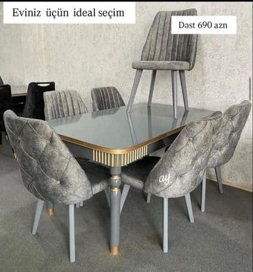 tap.az stol stul ikinci el: Qonaq otağı üçün, Yeni, Açılan, Dördbucaq masa, 6 stul — 1