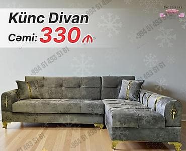 mebleri: Künc divan, Yeni, Açılan, Bazalı, Parça, Şəhərdaxili pulsuz çatdırılma — 1