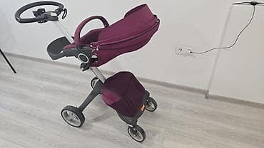 Модульные коляски: Stokke marka uşaq arabası – tünd bənövşəyi rəng əlavə 0-6 ay lyulka — 3