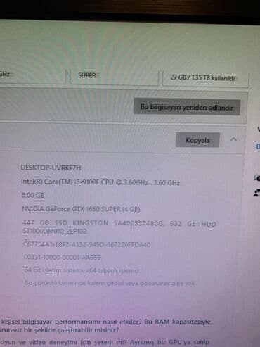 Kompüter ehtiyyat hissələri: Gaming masaüstü kompüter Texniki göstəricilər: - Prosessor: Intel — 4