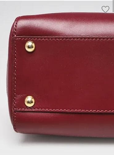 son model cantalar: Fendi Peekaboo style qadın çantası – bordo rəngli, yumşaq fakturalı — 4