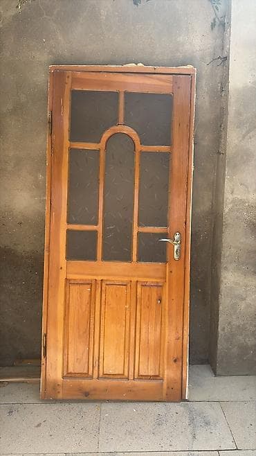 sam agaclari: Şüşəli taxta qapılar dəsti - Material: təbii ağac (şam tonunda) — 5