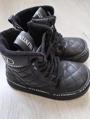 batinki: Valentino uşaq qış botları - Rəng: qara - Üst material: tikişli — 1