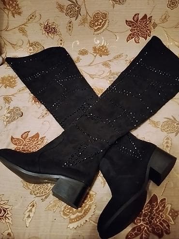 сапоги мужские высокие: Сапоги, Размер: 39, цвет - Черный, Новый — 1