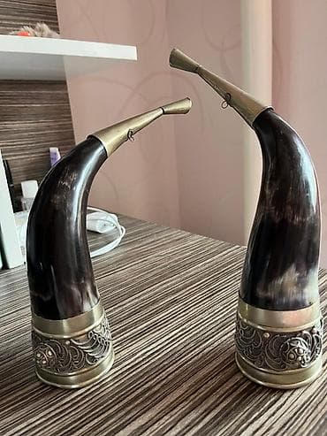 saxta baba geyimi: Qədimi buynuz – dekorativ cütlük - Təbii heyvan buynuzundan — 3