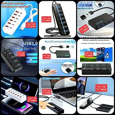 12-si, 10-u, 8-i, 7-si, 6-sı 1-ində GENİŞLƏNDİRİCİ USB-lər