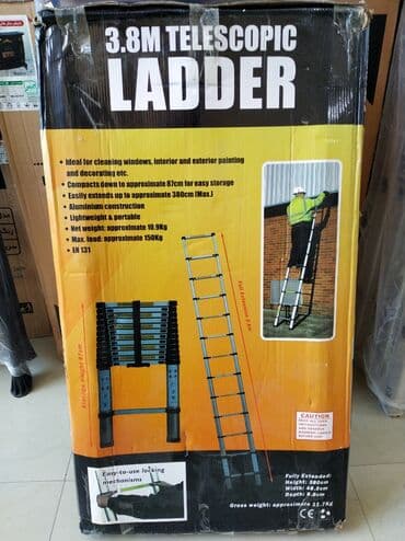 3.8 m Teleskopik Nərdivan - Maksimum hündürlük: 380 sm - Yığılmış lalafo.az -da 3.8 m Teleskopik Nərdivan - Maksimum hündürlük: 380 sm - Yığılmış