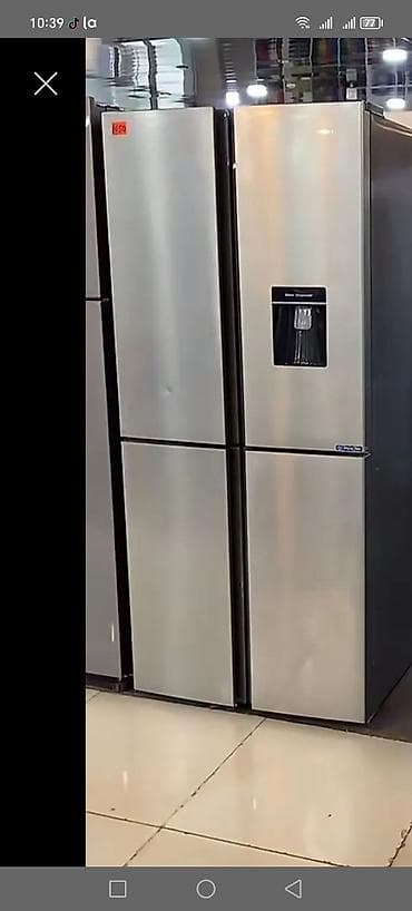 Dörd qapılı, paslanmayan polad korpuslu Side-by-Side soyuducu - Geniş