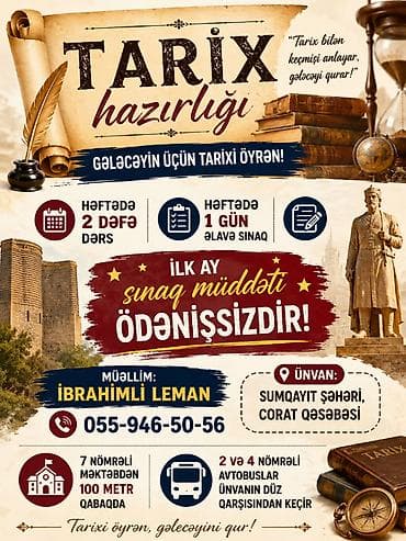 Repetitor, Tarix, Azərbaycan dili, İmtahanlara hazırlıq, Abituriyent hazırlığı