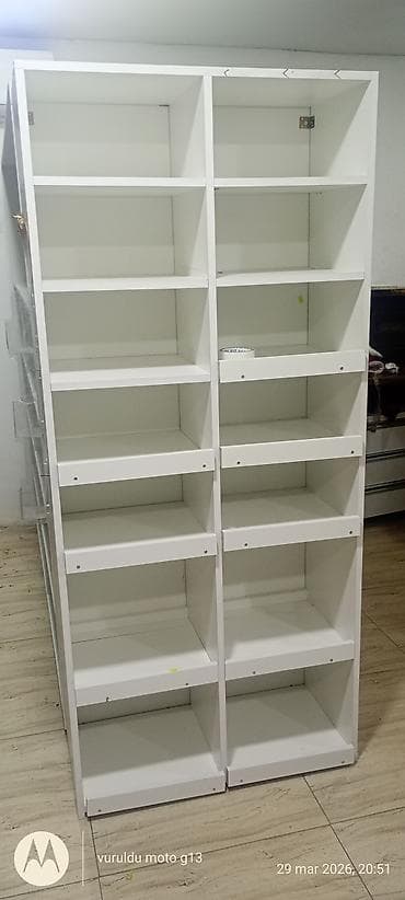 Biznes üçün avadanlıq: QİYMƏT:RAZILAŞMA YOLU İLƏ!!!Mağaza üçün ikiüzlü vitrin rəf sistemi — 5