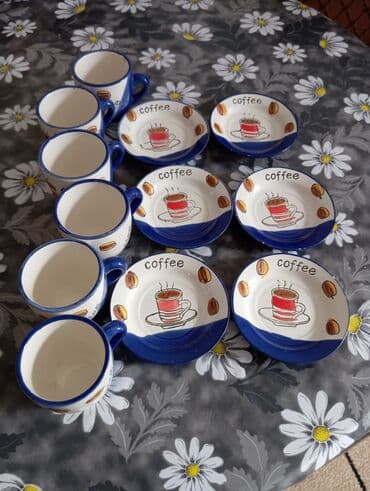 набор казанов викалина: Кофейный набор, цвет - Голубой, Керамика, 6 персон — 1