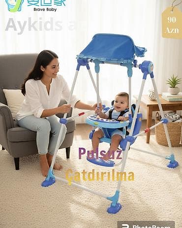 happy baby elmler: 🌟Premium Uşaq Yelləncəyi – 3 Nöqtəli Kəmər + Tənzimlənən Günəşlik | — 9