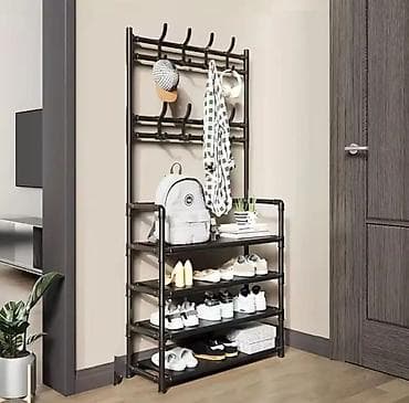 qara parça: Dəhliz üçün çoxfunksiyalı asılqan və ayaqqabı rəfi kombinasiyası - — 1