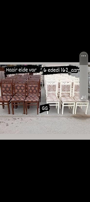 Stul 6 ədədi_162_azn.Hazir əldə var.RENG secimi var.Çatdirilma