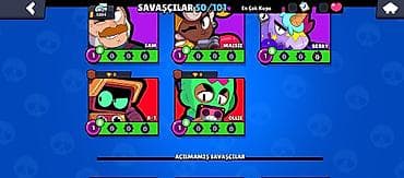 xbox gamepad: Brawl Stars oyun hesabı - Kupa: 5304 - Savaşçılar: 50/101 açıq - — 10