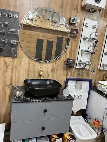 Шкафы для ванной: Hamam üçün lavabo dəsti – modern dizayn Təsvir: - Üstdən quraşdırılan — 2