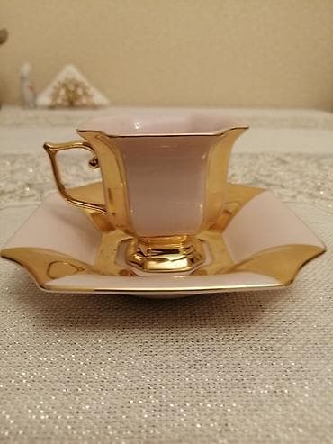 yasil kofe: Qəhvə dəsti, rəng - Çəhrayı, Farfor, 6 nəfərlik — 7