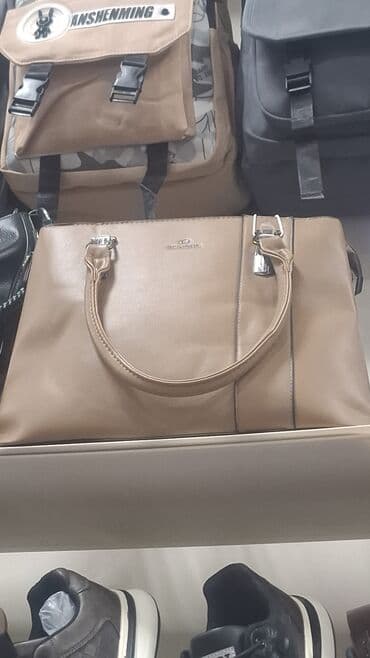 gümüş qolbaqlar kişi üçün: Qadın əl çantaları – bej/qəhvəyi tonlarda klassik modellər - — 3