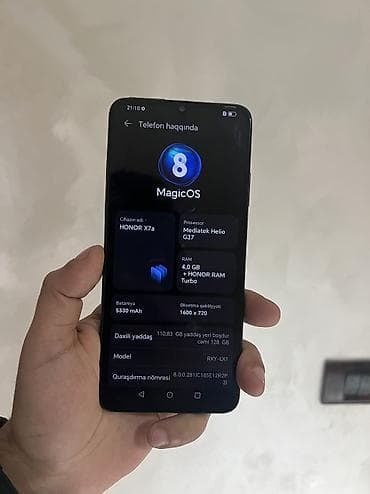 htc bir m7 almaq: Honor X7a, 128 GB, rəng - Qara, Barmaq izi, Face ID — 5