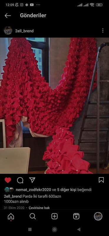 Pərdə satılır qiyməti 150m 1000 m hazırlanıb işlətmədiyimiz üçün