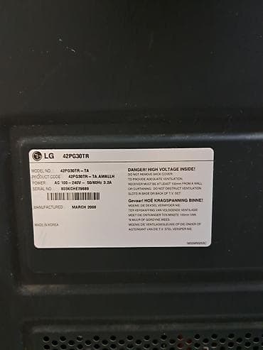 LG 42PG30TR – 42 düym plazma televizor Xüsusiyyətlər: - Ekran: 42" — 2