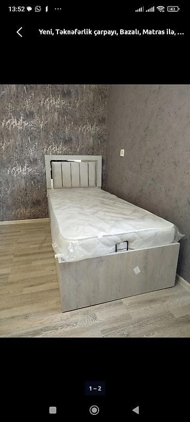 plasmas panel: Dərin bazalı tək nəfərlik çarpayı - Ölçü: 200x90 sm - Dərin baza — 2