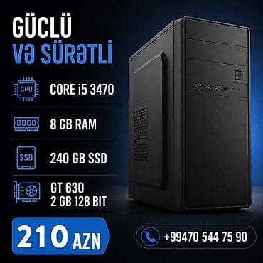 Core i5 3470 - 8 gb ram 240 gb ssd Vga Gt 630 2 gb 128 bit yaxsi