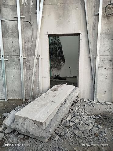 hamam qapıları: Beton divarlarda qapı və pəncərə boşluqlarının kəsilməsi xidməti - — 4