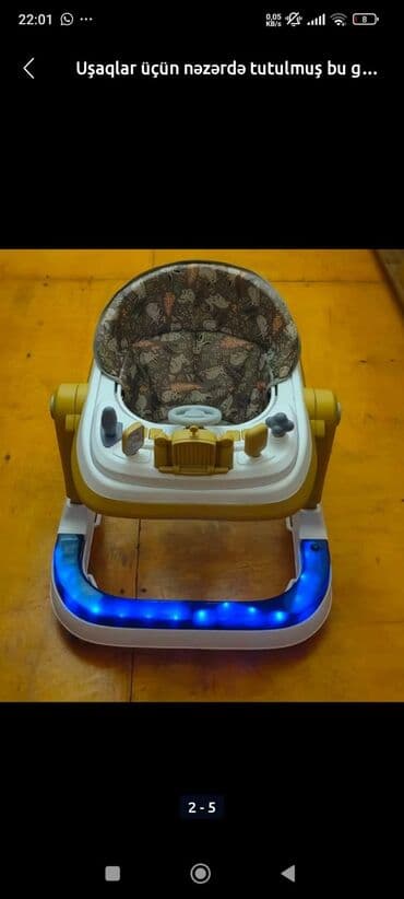 taffy pampers qiymeti: Uşaq gəzdiricisi / yerişi öyrədən piyada (walker) - Rəng: ağ–sarı — 1