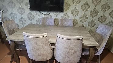 Açılmayan, Dördbucaq masa, 6 stul