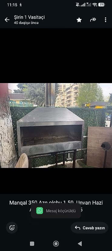 Manqal 350 Azn.olchu 1.50. Unvan Hazi Aslanov. Shirin x. 2395