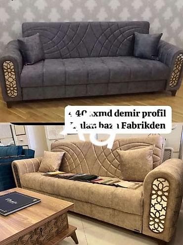 perla mebel: Divan – çevrilən və sandıqlı model - Müasir dizayn: Kreslolu qol — 1