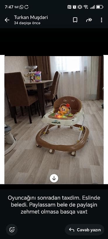 tibbi masa: Uşaq gəzdiricisi (walker) - Rəng: qəhvəyi-bej tonlarda - Oturacaq — 1