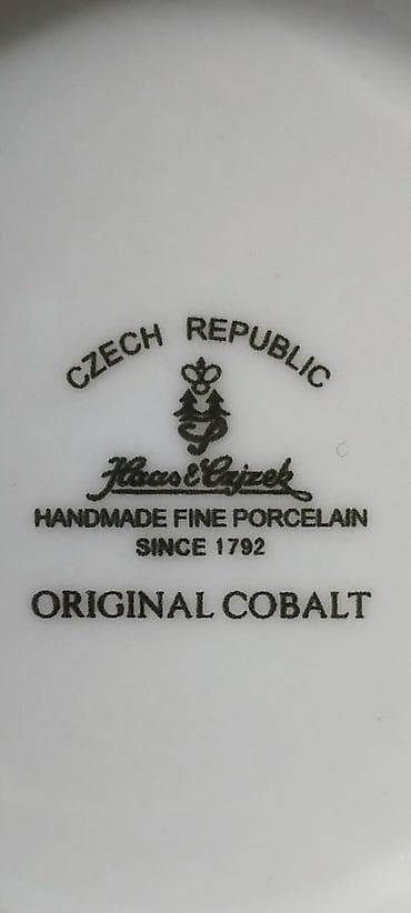 farfor fiqurları: Nahar dəsti, rəng - Göy, Farfor, 12 nəfərlik, Çexiya — 4