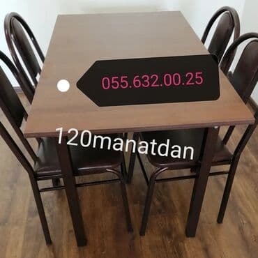 mdf satışı: Mətbəx üçün, Yeni, Açılmayan, Kvadrat masa, 4 stul — 26