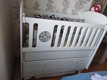 Ev və bağ: Aymınİ uşaq beşiyi - Rəng: ağ - Material: MDF/laminat kombinasiyası — 5
