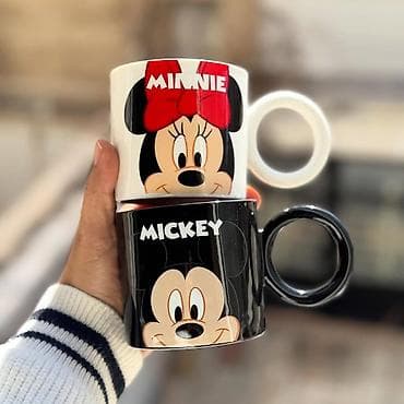 Minnie və Mickey temalı keramik fincanlar. Fincanlar tək tək satılır
