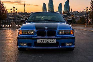 sam diskiler: BMW 3 Series E36 sedan – mavi/göy rəngdə, M paket optikası ilə — 2