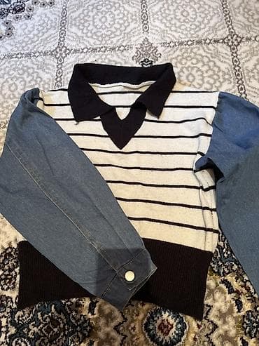 saat telefon satilir: Qadın üst geyimi – kombinə edilmiş sviter-gödəkcə dizaynı - Model — 1