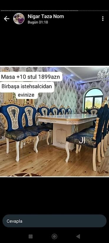 perla mebel fabriki: Qonaq otağı üçün, Yeni, 10 stul — 1