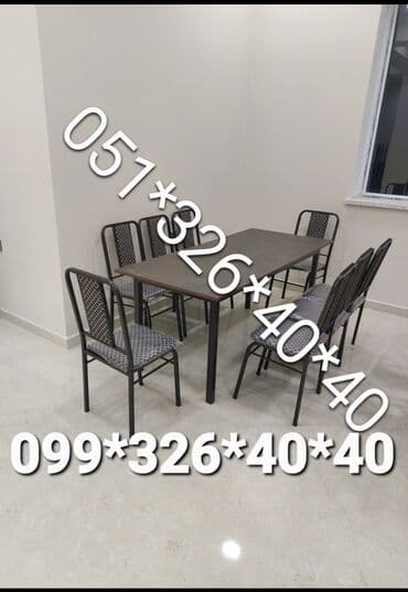 metbex masa ve oturacaqlar: Квадратный стол, Для гостиной, Для прихожей, Для спальни, 1 персона, Раскладной, Азербайджан, C гарантией — 15