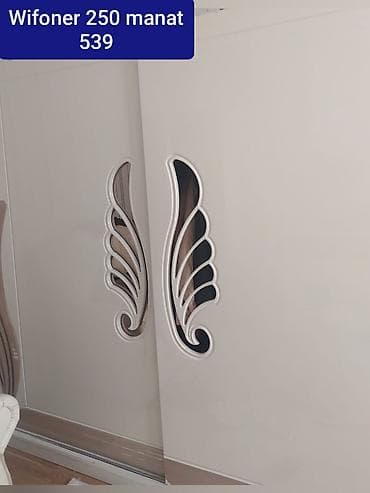 salon ucun dolab: 2 qapılı, Güzgülü, Bej, Digər material, Kupe, Düz dolab — 1