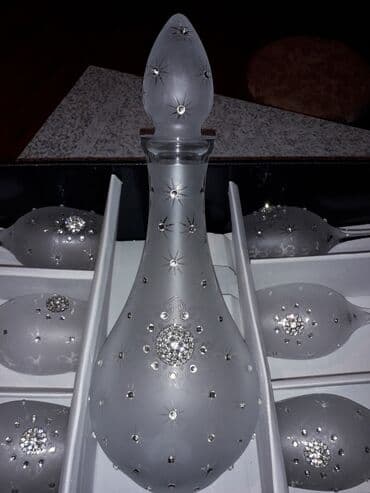 şam qabı: Rəng - Ağ, Xrustal, 6, 1 l, Türkiyə — 2