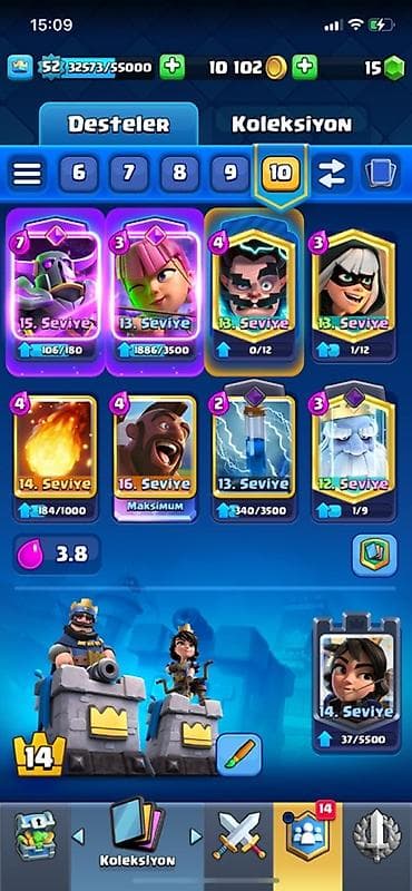 İncəsənət və kolleksiyalar: Clash Royale hesabı - Kral səviyyəsi: 52 - Kasa: 10 102–15 502 qızıl — 2