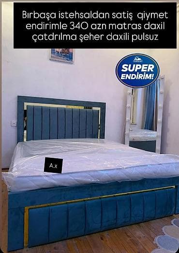 Yeni, İkinəfərlik çarpayı, Bazasız, Matras ilə, Siyirməsiz, Azərbaycan