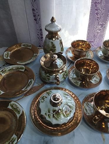 sultan tekstil: Çay dəsti, rəng - Qızılı, Keramika — 8