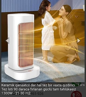 radiatır: Keramik qızdırıcı – sürətli və təhlükəsiz isitmə - Güc: 1300W - — 1