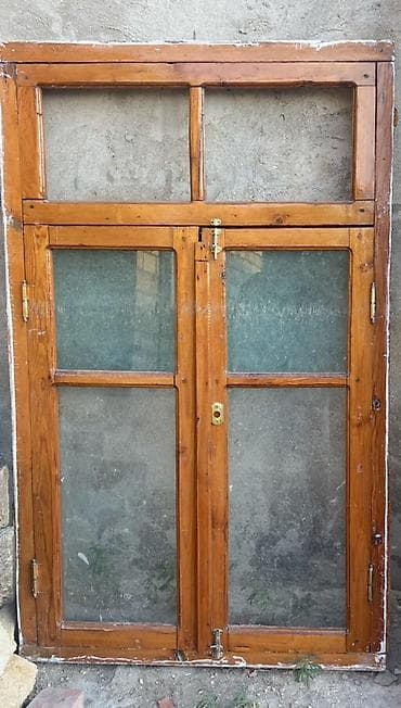 kəndir: Taxta qapı və pəncərə dəsti . - Material: təbii ağac (şam ağacına — 2