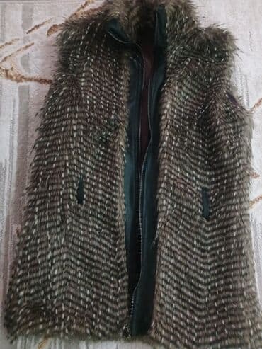 papaqlı qadın jiletləri: Jilet, XL, rəng - Boz — 1