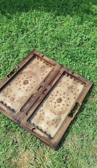 monopoliya oyunu almaq: Taxta nərd dəsti.Qoz ağacından hazırlanmış əl işi diplomat — 3